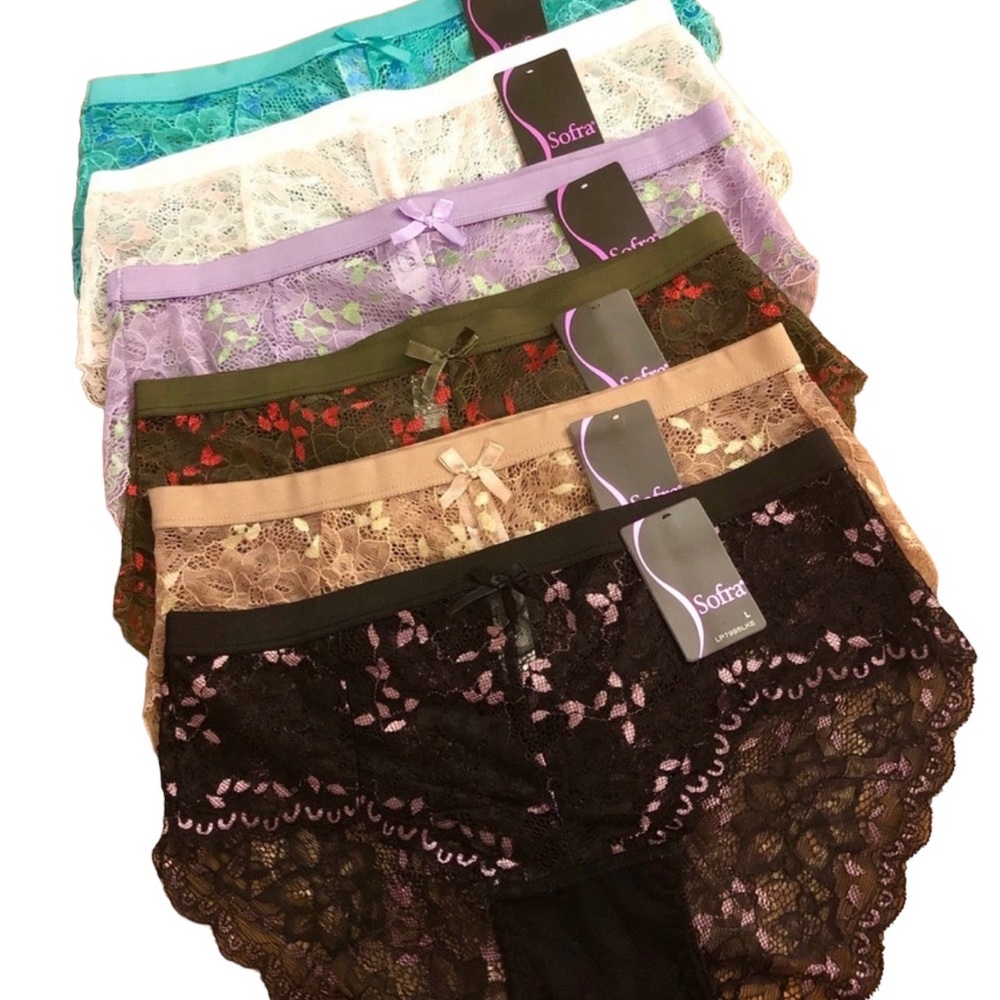 Dainty Lace Mid Rise Sheer Panty, Large (should also fit Med)